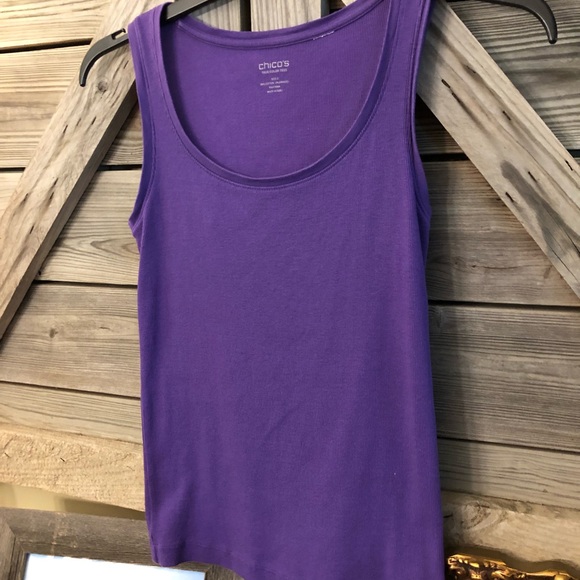 Chico’s True Color Tee Size 0 Purple - Picture 1 of 6